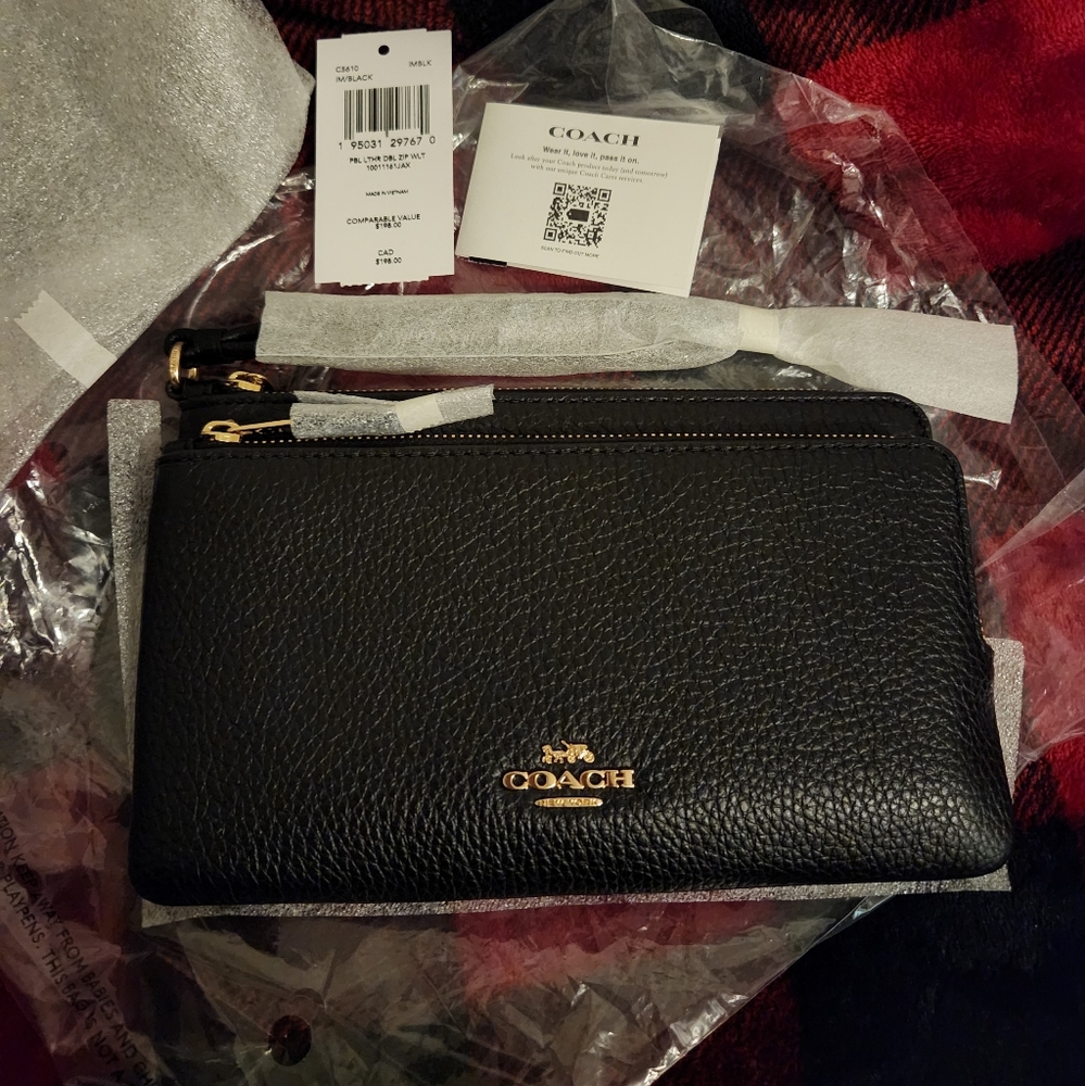 ✨️PEBBLE LEATHER DOUBLE ZIP WALLET✨️